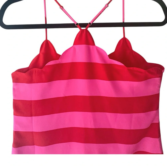 J CREW NWOT PINK & RED STRIPED CAMISOLE TOP | SIZE: 0 - Picture 6 of 9
